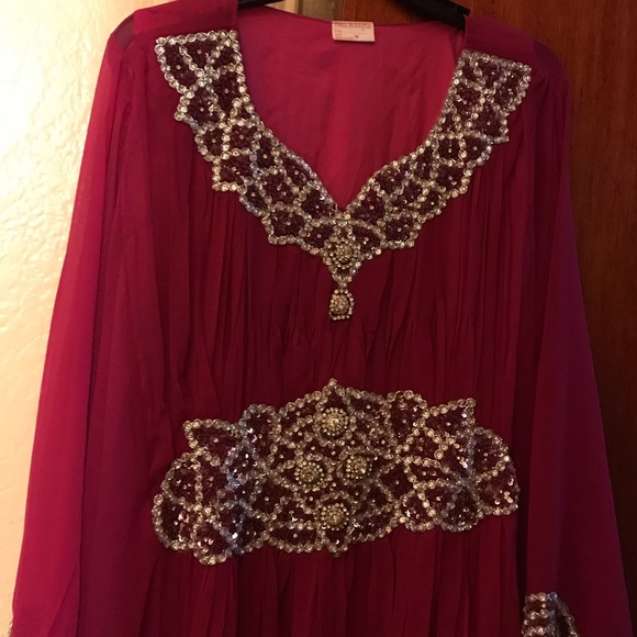 Indian Style Fuchsia Long dress - Picture 5 of 6